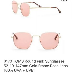 TOMS Pink Round Sunglasses, Rose